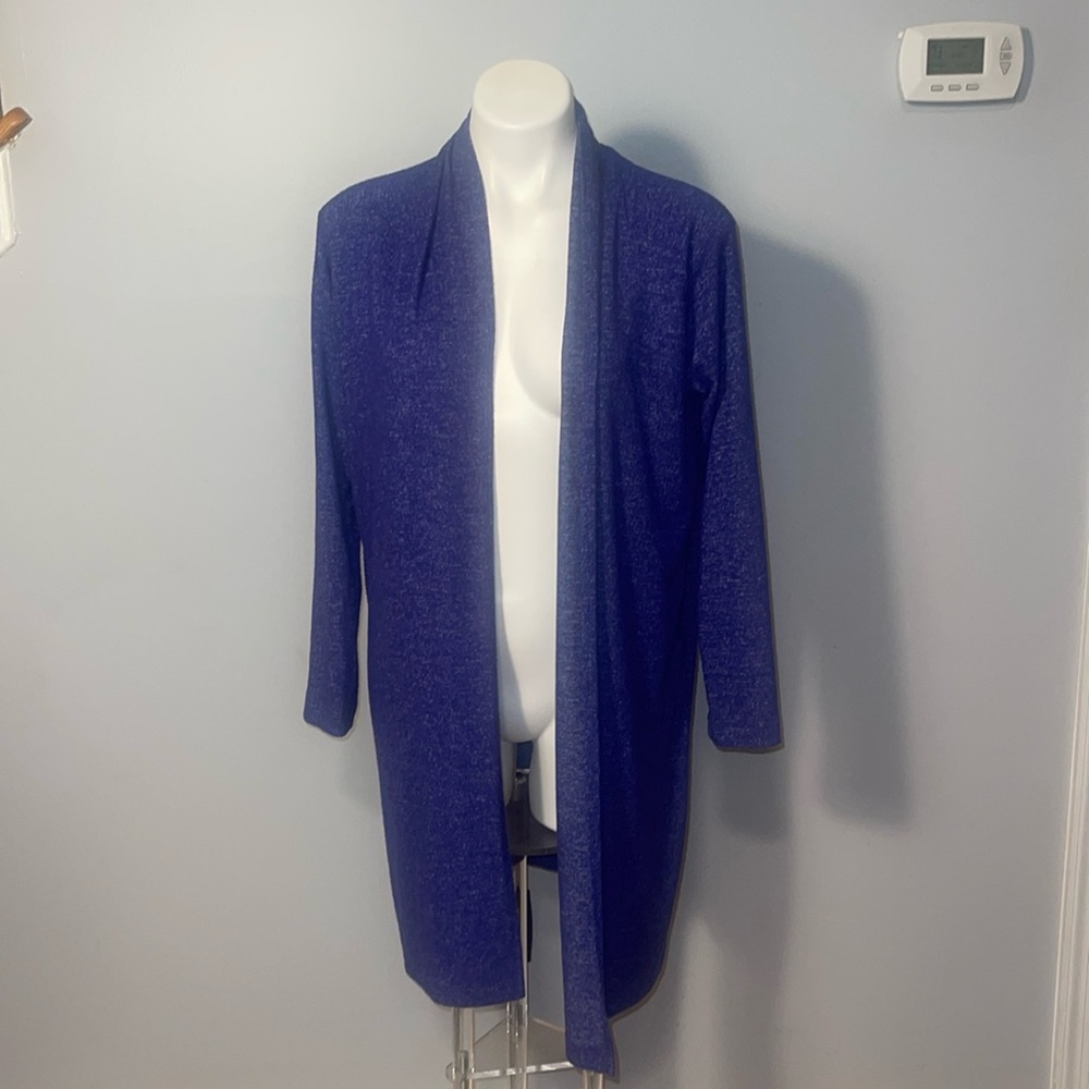 Soft Surroundings ladies Cozy Cabin open style long cardigan. Purple. Small